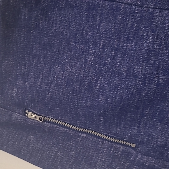 H&M Indigo Coloured Skater Skirt with Zippers - Picture 2 of 5